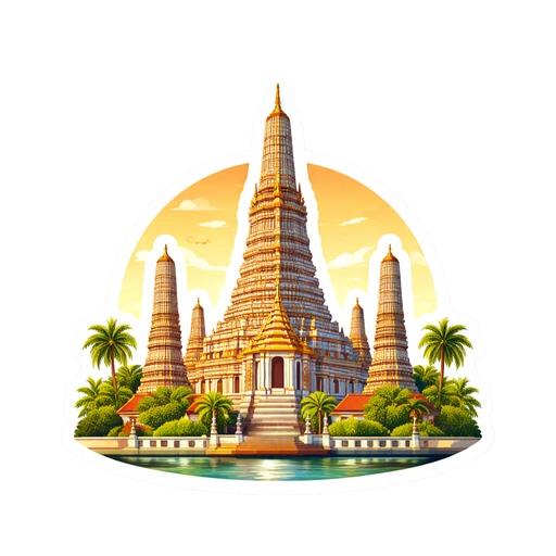 Bangkok sticker icon (Wat Arun)