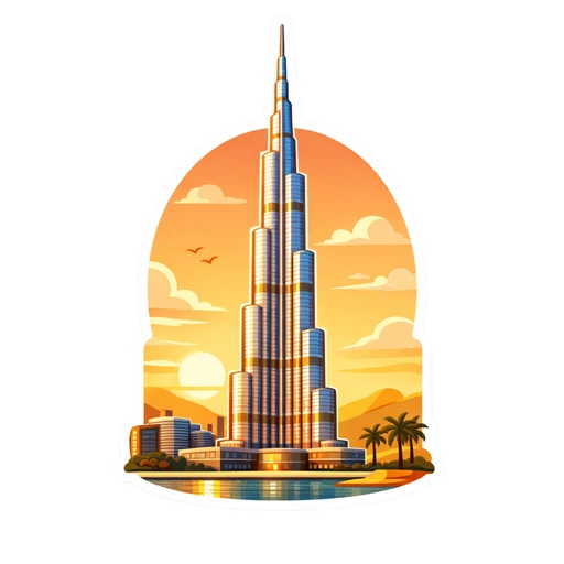 Dubai sticker icon (Burj Khalifa)